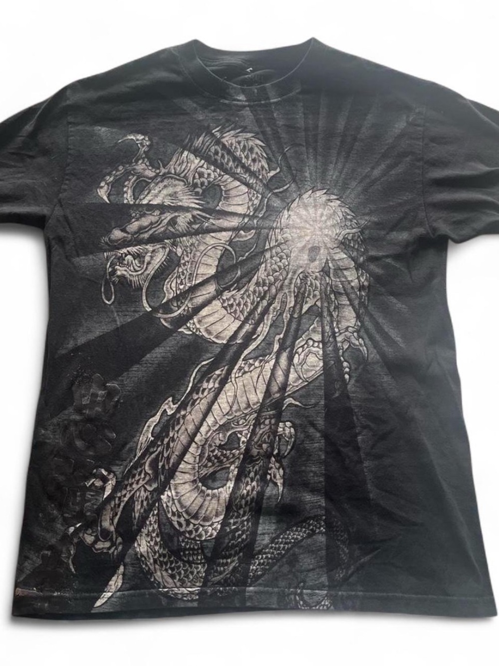 Black Dragon affliction styled Japanese shirt by black wing mint condition